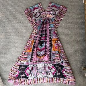 Lotta Stensson Sheer Long SILK Cover Up Kaftan Tex Mex Maxi Sheer Poncho